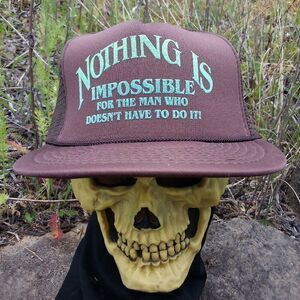 Deadstock Vintage Nothing Is Impossible Joke Gag Trucker Hat